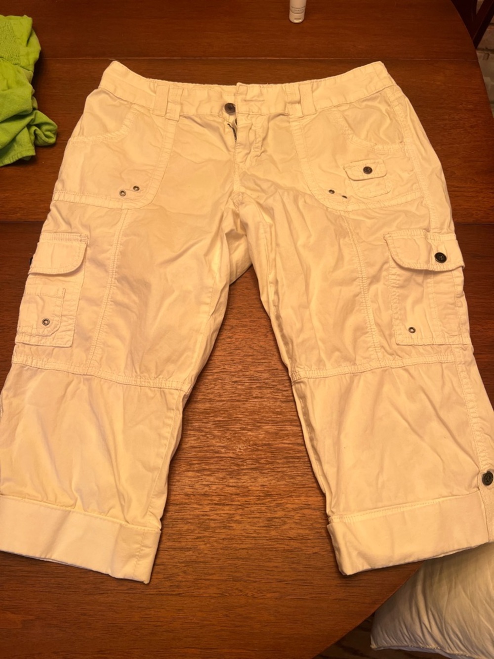 Apt. 9 Women's Cream Cargo Capris with Utility Pockets